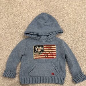 Ralph Lauren Kids Blue Hooded Sweater